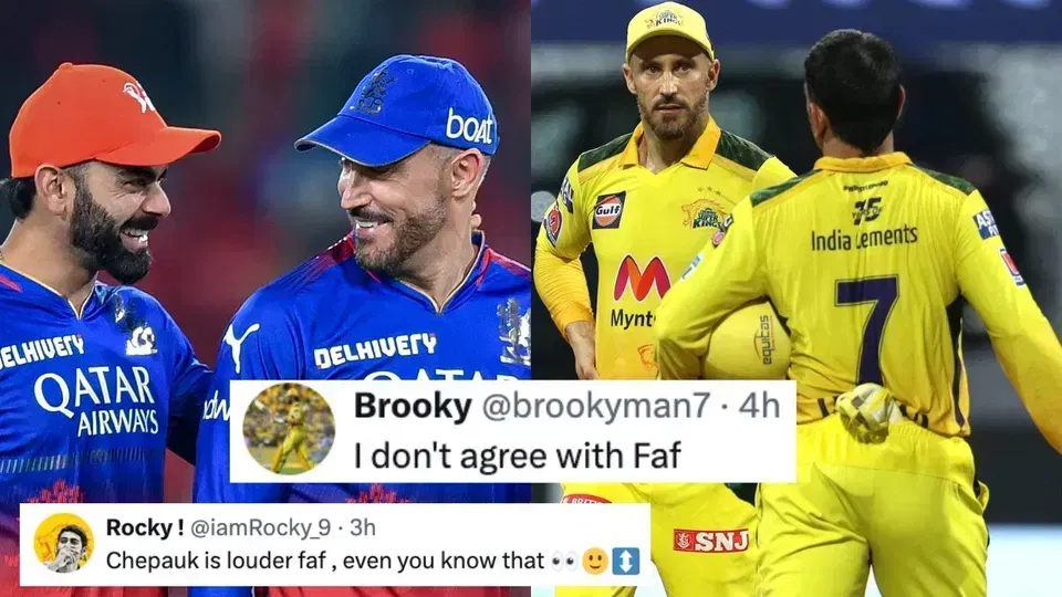 Faf du Plessis' RCB Siding Doesn't Sit Well With CSK Fans; Slammed Brutally Faf du Plessis' RCB Siding Doesn't Sit Well With CSK Fans; Slammed Brutally